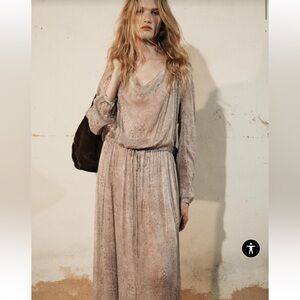 Zara Printed long Voluminous Elegant Paisley Maxi Dress Size XL NWT